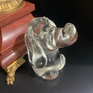 Clear Glass Basset‎ Hound Dog Paperweight Vintage